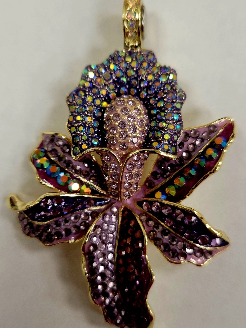 Kirks Folly Pinks And Purples Orchid Magnetic Enhancer Pendant